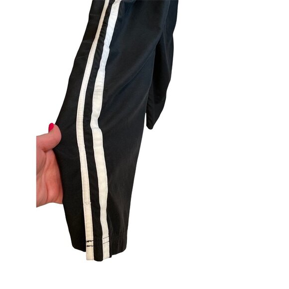 Jerzees Black White Stripe Pull On Drawstring Track Pants Sz L - Picture 3 of 8